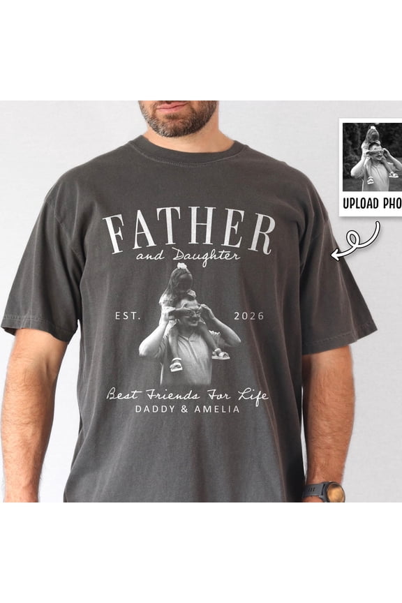 Personalized Father and Daughter Shirt Custom Photo Dad Tee Fatheramp39s Day Gift Girl Dad