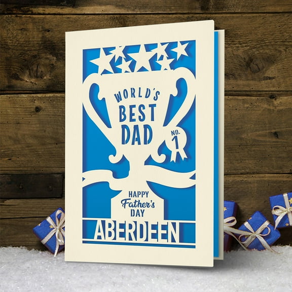 Personalized Father's Day Card, Happy Father's Day Handmade Greeting Card, Gift for World's Best Dad from Daughter or Son