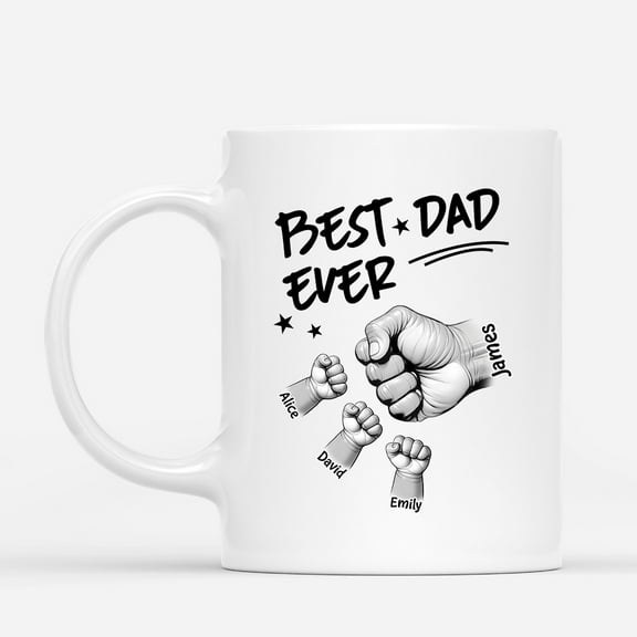 Personalized Fathers Day Mugs for Dad - Best Dad Ever Gifts