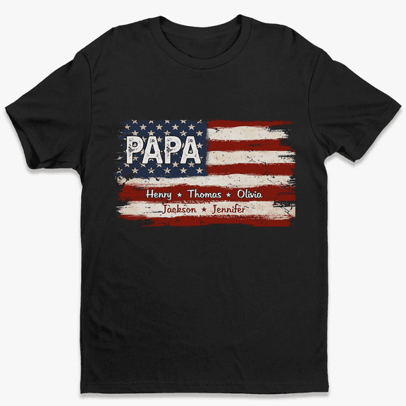 Personalized Fathers Day Shirt for Dad and Grandpa Custom Name Tshirt Gift