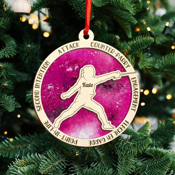 Personalized Fencing Christmas Ornament, Fencing Lovers Ornament, Fencing Acrylic Ornament, Christmas Fencer Decor, Fencing Player Ornament Xmas Keepsakes 2025, Great Gift for Fencer (FC 4) - 3909