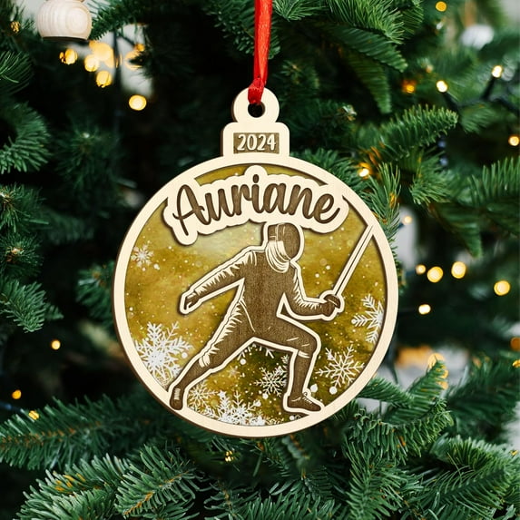 Personalized Fencing Christmas Ornament, Fencing Lovers Ornament, Fencing Acrylic Ornament, Christmas Fencer Decor, Fencing Player Ornament Xmas Keepsakes 2025, Great Gift for Fencer (FC 5) - 3910