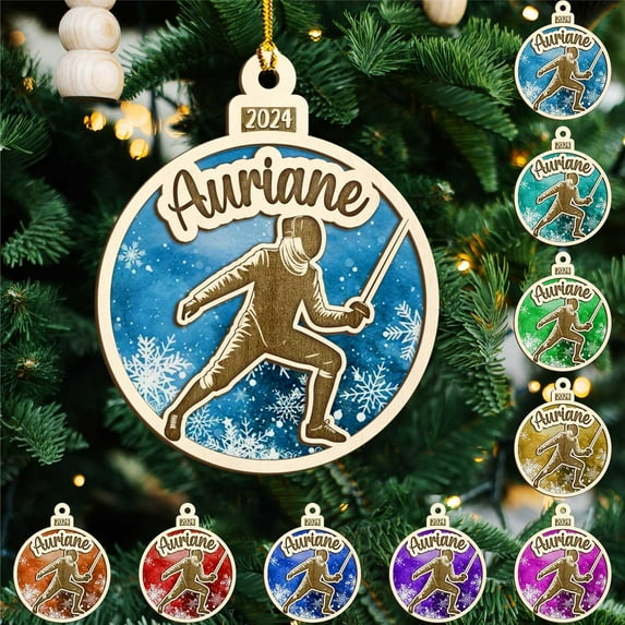 Personalized Fencing Christmas Ornament, Fencing Lovers Ornament, Fencing Acrylic Ornament, Christmas Fencer Decor, Fencing Player Ornament Xmas Keepsakes 2025, Great Gift for Fencer (FC 5) - 3910