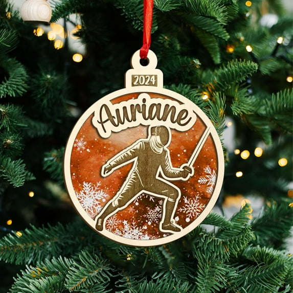 Personalized Fencing Christmas Ornament, Fencing Lovers Ornament, Fencing Acrylic Ornament, Christmas Fencer Decor, Fencing Player Ornament Xmas Keepsakes 2025, Great Gift for Fencer (FC 5) - 3910