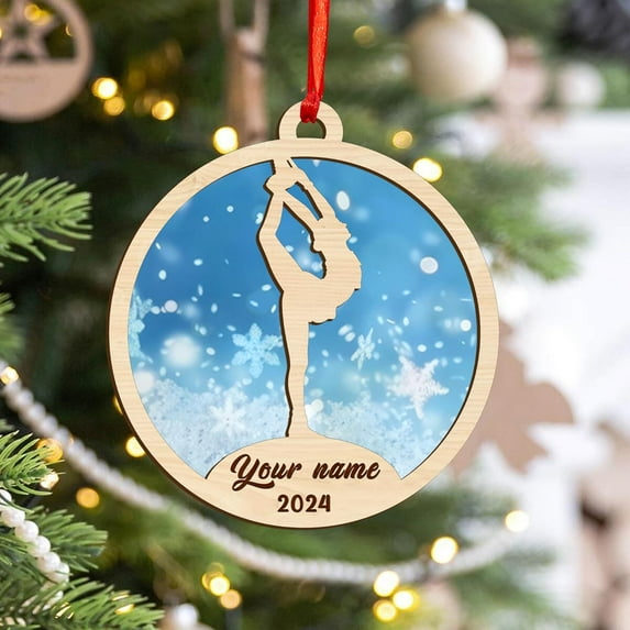 Personalized Figure Skates Christmas Ornament 2025, Ice Skating Boots 2D Flat (NOT 3D) Ornament, Figure Skating Sport Ornaments, Ice Skate Decorative Hanging Ornaments For Christmas Tree (IceSkate 13)