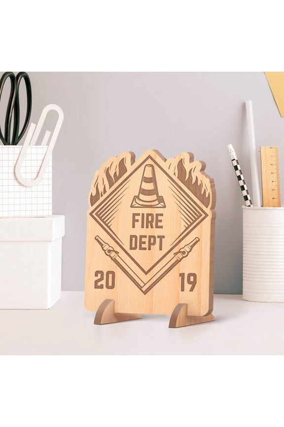 Personalized Fire Department& Year Wooden Gift Card