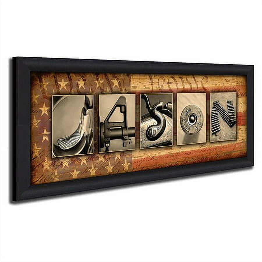Personalized Firearm Guns Name Canvas Wall Art, Live Previews, Choose Each Photo, Multiple Options