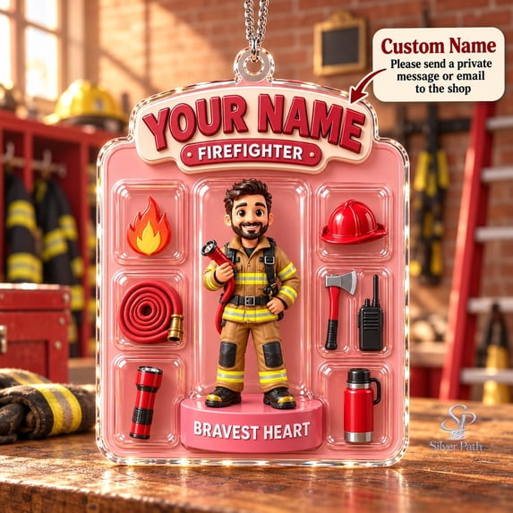 Personalized Firefighter Action Figure Acrylic Ornament - Walmart.com