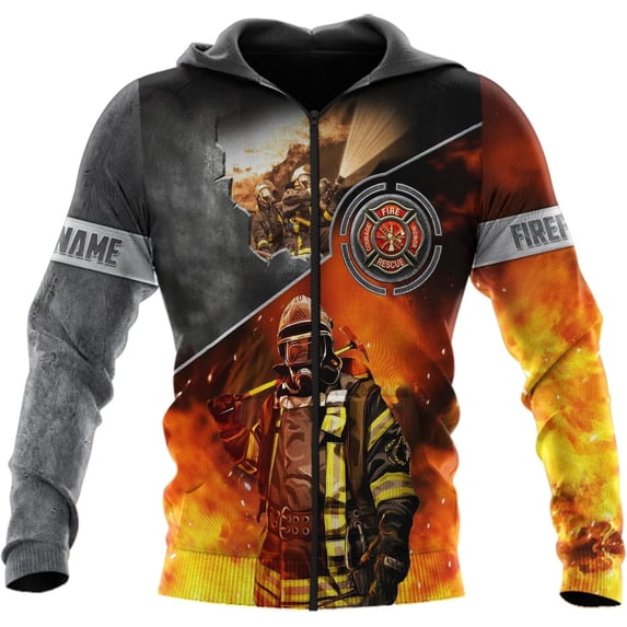 Personalized Firefighter Shirt, Fire Department Shirt, Fireman Shirt, Firefighter Shirts, Fire Rescue Tshirt (ZipHoodie, S)