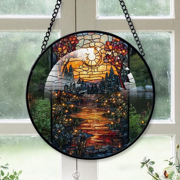 Personalized Fireflies Sky Suncatcher Stained Glass, Fireflies Sky Originally Designed , Fireflies Sky Suncatchers for Indoor Window, Beautiful Gifts 7NjoqP