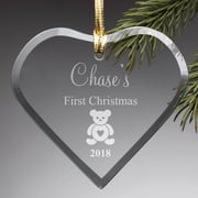 Personalized First Christmas Glass Ornament