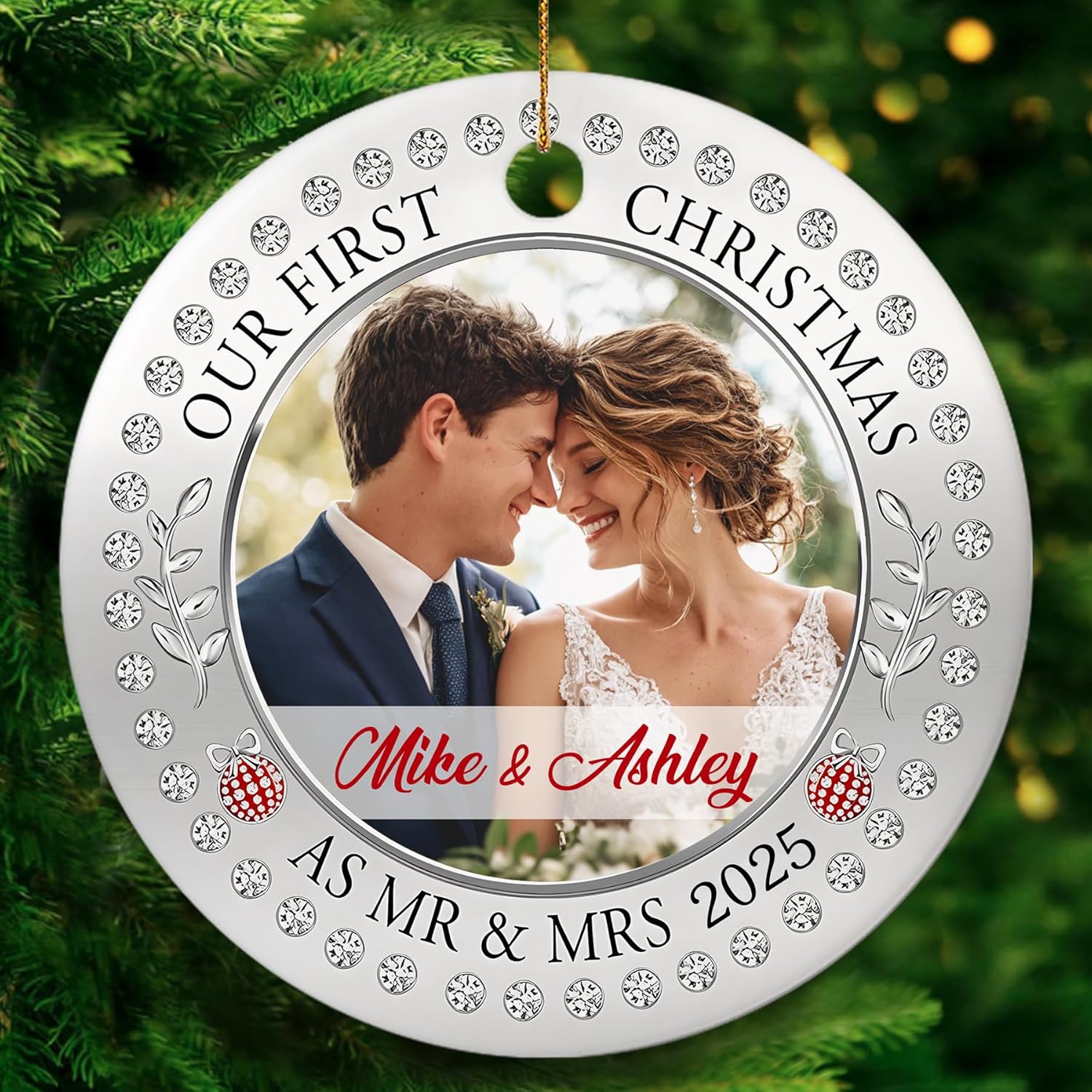 Personalized Our First Christmas As Mr & Mrs Ornament 2025 - Wedding ...