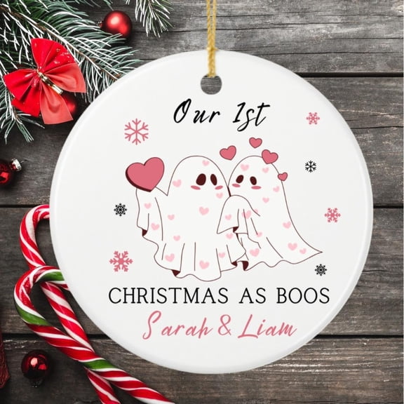 Personalized First Christmas Together Ornament, Custom Wedding Keepsake Gift for Couple, Holiday Tree Decoration