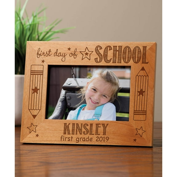 Personalized First Day of School Wood Picture Frame