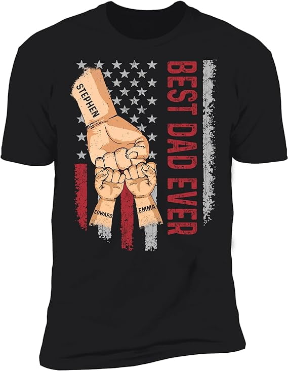 Dope Black Dad Long Sleeve Shirt Vintage American Flag Fist Bump TS11 main image 1