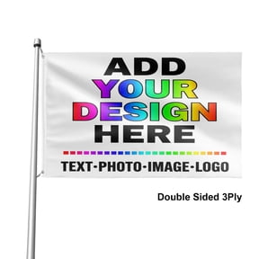 Personalized Flag - Upload Your Logo or Picture for a Custom Design - Double Sided 3 Ply Polyester with Vibrant Print, Brass Grommets & Sleeve 2*3FT