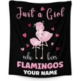thumbnail image 1 of Personalized Flamingo Blanket Gifts with Name - 40x50 Inches Cute Throw Blanket for Women & Girls - Black Soft Fuzzy Blankets for Bed, Couch & Living Room, 1 of 5