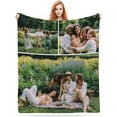 thumbnail image 1 of Personalized Flannel Thick Blanket Custom with Photos Texts Logos for Family Friends Neighbors Christmas Halloween Birthday Wedding Customized Gifts, 40"x50" White Blankets, 1 of 5