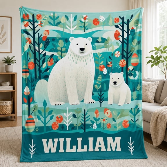 Personalized Fleece Blanket, Custom Name 3D Print, Polyester 280 GSM, Soft Throw Blanket