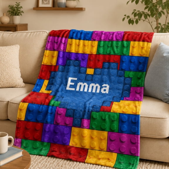 Personalized Fleece Blanket, Custom Name Text 3D Print Polyester Fleece Throw, 280gsm Soft Blanket, 30x40 to 60x80 in