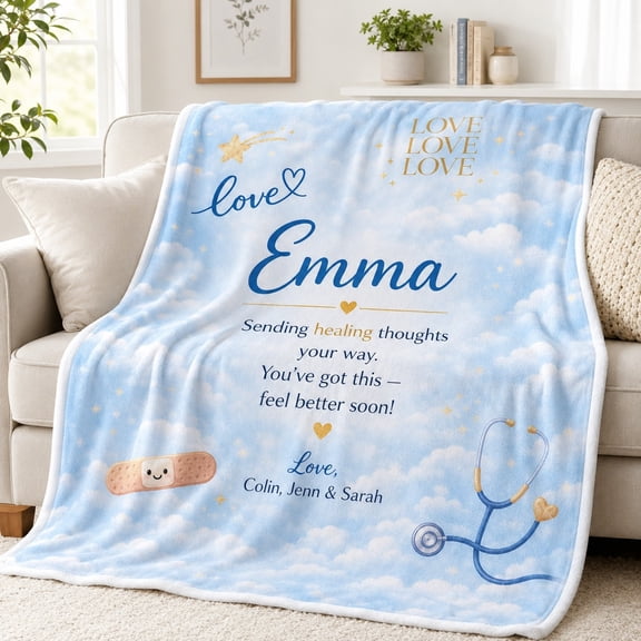 Personalized Fleece Blanket, Custom Name Text Date 3D Print 280gsm Polyester Throw Blanket, Get Well Gift, 30x40 40x50 50x60 60x80