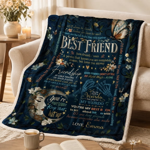 Personalized Fleece Blanket, Custom Name Text Date 3D Print Polyester Fleece Throw, 280 GSM, 30x40 40x50 50x60 60x80 in