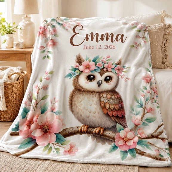 Personalized Fleece Blanket, Custom Name Text Date 3D Print Polyester Throw, 280gsm Soft Blanket, 30x40 to 60x80 in