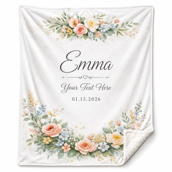 Personalized Fleece Blanket, Custom Name Text Date Throw Blanket, 280gsm Polyester Fleece, 3D Print Soft Blanket, 30x40 to 60x80