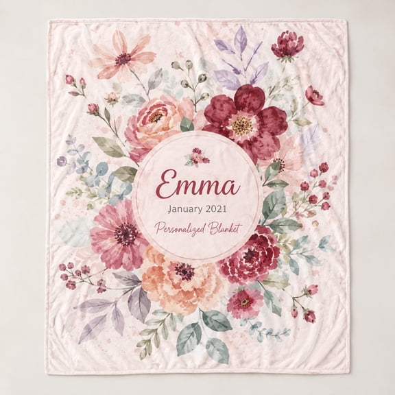 Personalized Fleece Blanket, Custom Text Name Date 3D Print 280gsm Polyester Throw Blanket, 30x40 40x50 50x60 60x80 in
