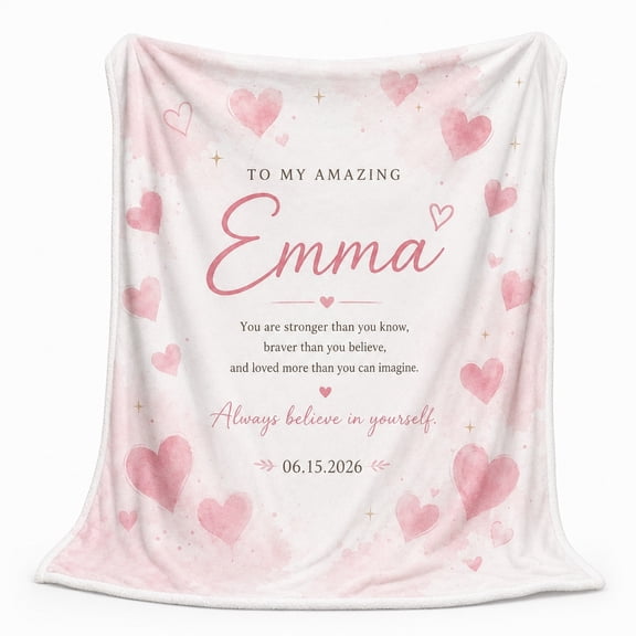Personalized Fleece Blanket, Custom Text Name Date 3D Print Polyester Fleece Throw, 280gsm, 30x40 to 60x80 in