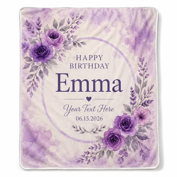 Personalized Fleece Blanket, Custom Text Name Date 3D Print Polyester Fleece Throw, 280gsm Cozy Blanket