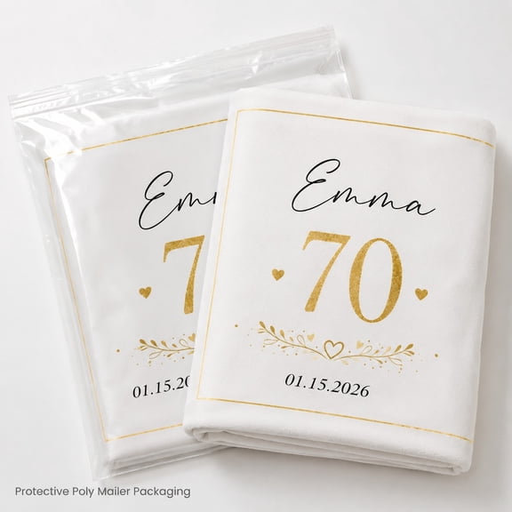 Personalized Fleece Blanket, Custom Text Name Date 3D Print Polyester Fleece Throw, 280gsm, Multiple Sizes