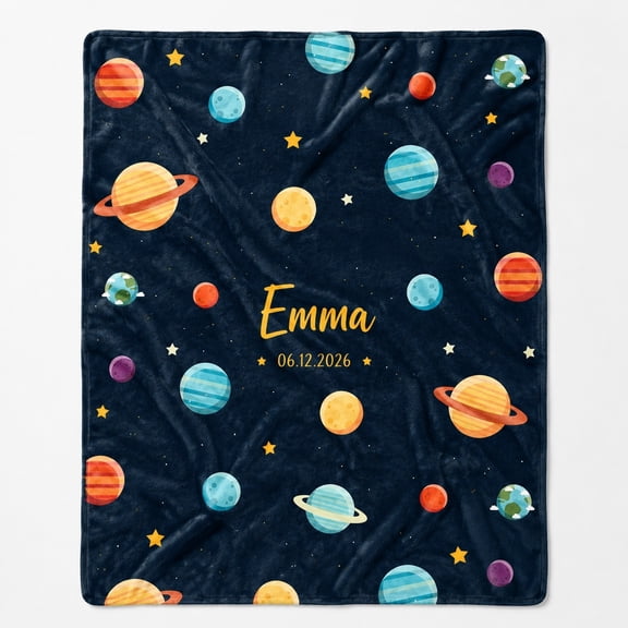 Personalized Fleece Blanket, Custom Text Name Date 3D Print Polyester Fleece Throw, 280gsm Soft Blanket, 30x40 to 60x80 in
