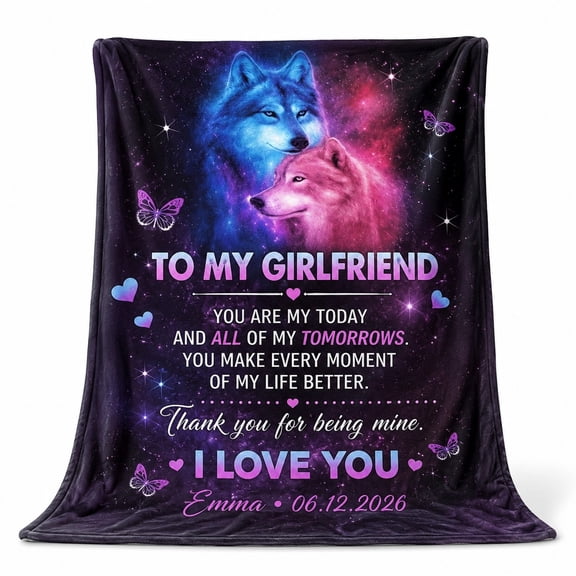 Personalized Fleece Blanket, Custom Text Name Date 3D Print Polyester Fleece Throw, 280gsm Soft Blanket, Multiple Sizes