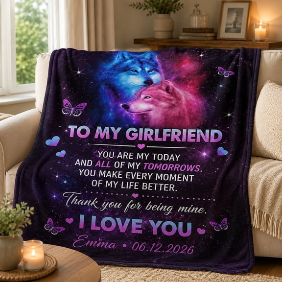 Personalized Fleece Blanket, Custom Text Name Date 3D Print Polyester Fleece Throw, 280gsm Soft Blanket, Multiple Sizes