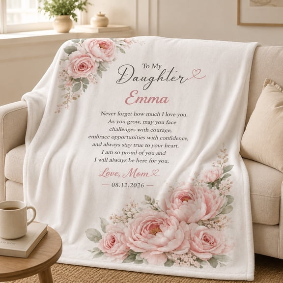 Personalized Fleece Blanket, Custom Text Name Date 3D Print Polyester Throw, 280gsm Plush Blanket, Multiple Sizes