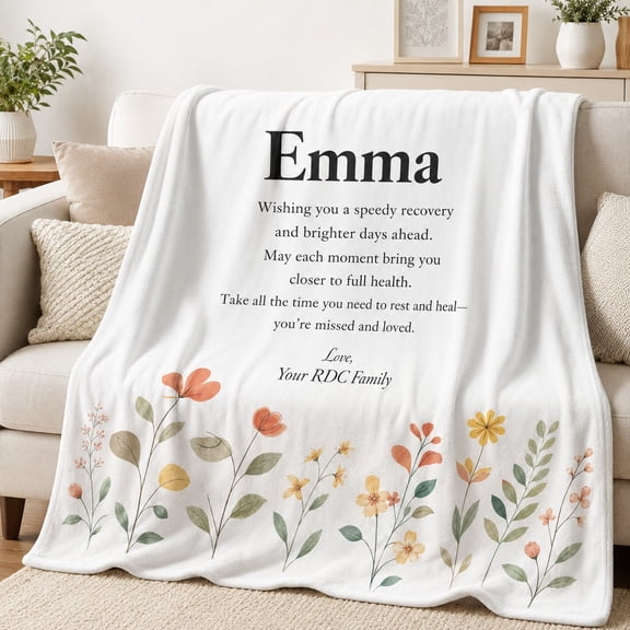 Personalized Fleece Blanket with Custom Name and Message, 280gsm Polyester 3D Print Throw Blanket, Recovery Gift Blanket, 30x40 to 60x80 in