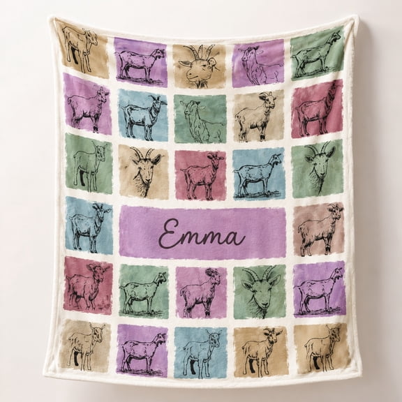 Personalized Fleece Blanket with Name, Animal Patchwork 3D Print Throw Blanket, Soft Polyester Fleece, Custom Text Gift, 30x40 to 60x80