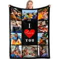 thumbnail image 1 of Personalized Fleece Throw Pictures Blanket for Family Custom Blankets with Photo Collages Custom Blanket with Picture Customized for Mother's Father's Day Christmas Birthday Gifts(5 Sizes) Blankets, 1 of 5