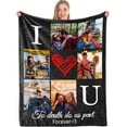 thumbnail image 1 of Personalized Fleece Throw Pictures Blanket for Family Friends Pets Custom Blankets with 1-9 Photo Collages for Mother's Father's Day Christmas Birthday as Souvenirs and Unique Gifts(50*60 in), 1 of 6