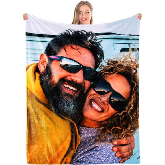 Personalized Fleece Throw Pictures Blanket for Family Friends Pets Custom Blankets with 1-9 Photo Collages for Mother's Father's Day Christmas Birthday as Souvenirs and Unique Gifts(30*40 in)