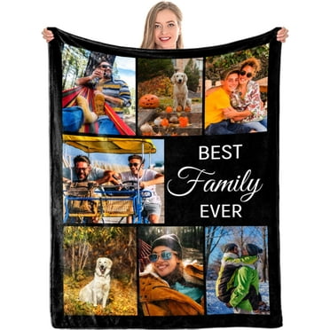 Personalized Fleece Throw Pictures Blanket for Family Friends Pets Custom Blankets with 1-9 Photo Collages for Mother's Father's Day Christmas Birthday as Souvenirs and Unique Gifts(30*40 in)