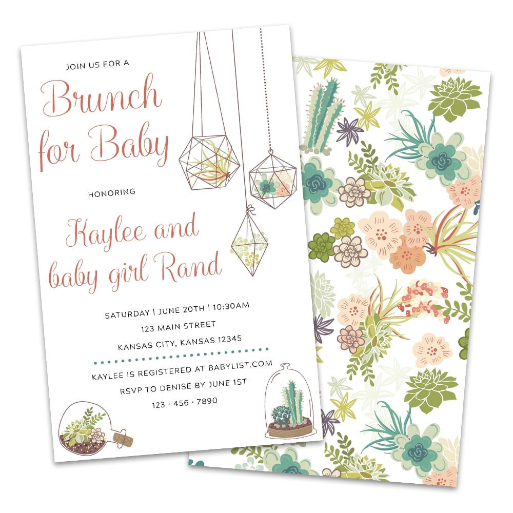 Personalized Floral Brunch Baby Shower Invitations