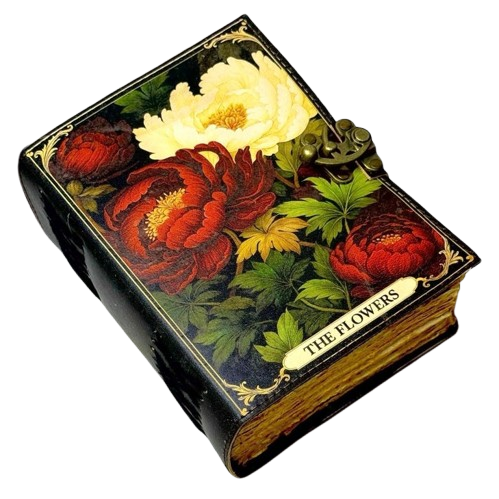 Personalized Floral Grimoire Journal – Handmade Leather Book of Shadows, Gothic Witchcraft Spellbook, Wiccan Pagan Journal Gift
