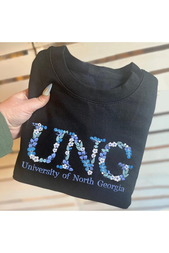 Personalized Floral Letter College Sweatshirt Graduation Embroidery Sorority Gift, Custom Embroidered Sweatshirt