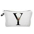 thumbnail image 1 of Personalized Floral Letter Makeup Bag - Alphabet Initial Cosmetic Case for Women & Mom, Stylish Gift for Birthdays, Mother’s Day, Bridesmaids, and Special Occasions, 1 of 5