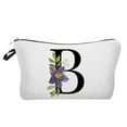 thumbnail image 1 of Personalized Floral Makeup Bag - Alphabet Initial Cosmetic Bag for Women, Perfect Gift for Friends, Moms, Bridesmaids, 1 of 6