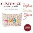 thumbnail image 1 of Personalized Floral Makeup Bag – Custom Rope Embroidery Monogrammed Cosmetic Pouch,C, 1 of 9