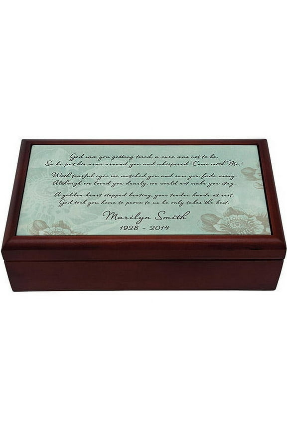 Personalized Floral Memorial Keepsake Box