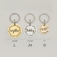 thumbnail image 1 of Personalized Floral Pet ID Dog Tag Key Chain - Custom Frame and Name and Emergency Contacts for Dog and Cat - Small, Medium, Large Laser Engravable Pet License for Pets - Ships Next Day [Gold], 1 of 10